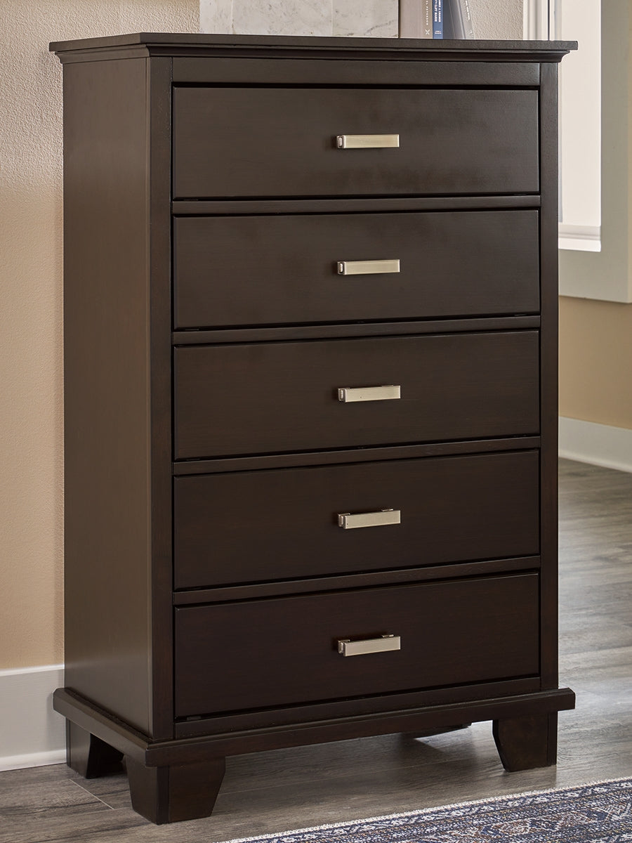 Covetown Dark Brown Chest Of Drawers - Luna Furniture