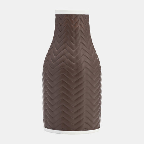 10" Chevron Vase, Java from Sagebrook Home - Luna Furniture