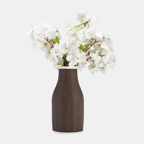 10" Chevron Vase, Java from Sagebrook Home - Luna Furniture