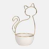 10"h Cat Trinket Tray, White from Sagebrook Home - Luna Furniture