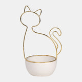 10"h Cat Trinket Tray, White from Sagebrook Home - Luna Furniture