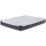 10 Inch Chime Elite Mattress with Foundation in White/Blue - PKG010235