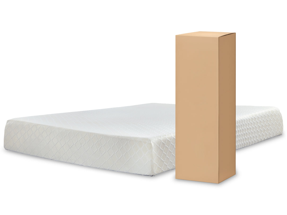 10 Inch Chime Memory Foam Mattress with Adjustable Base in White - PKG010073