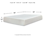 10 Inch Chime Memory Foam Mattress with Adjustable Base in White - PKG010075