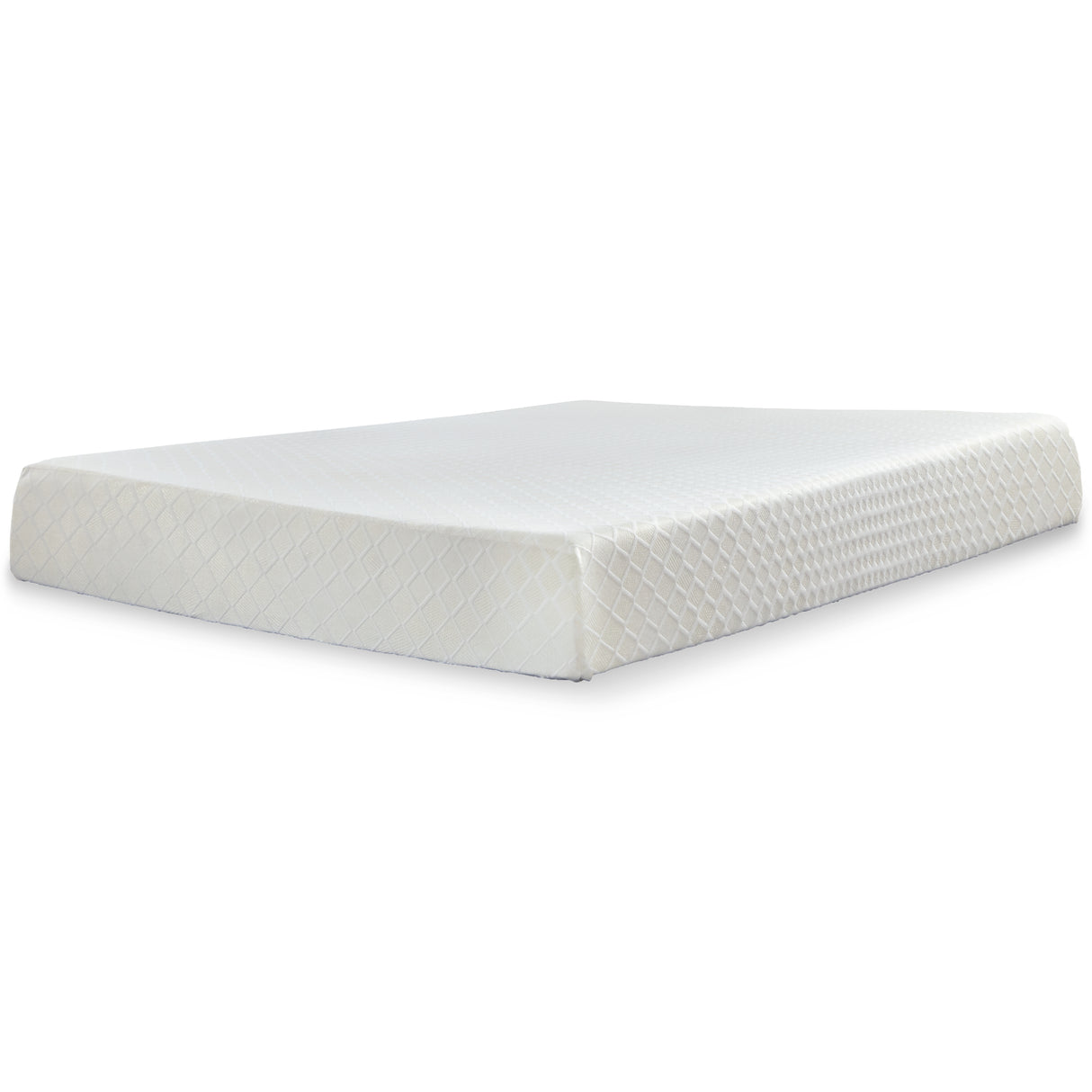 10 Inch Chime Memory Foam Mattress with Foundation in White - PKG009787