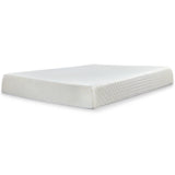 10 Inch Chime Memory Foam Mattress with Foundation in White - PKG009787