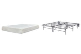 10 Inch Chime Memory Foam Mattress with Foundation in White - PKG009791