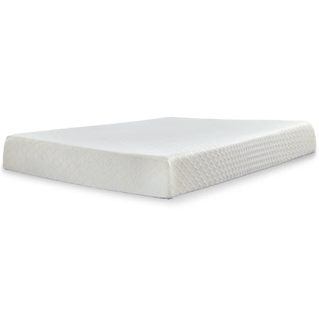 10 Inch Chime Memory Foam Mattress with Foundation in White - PKG009792