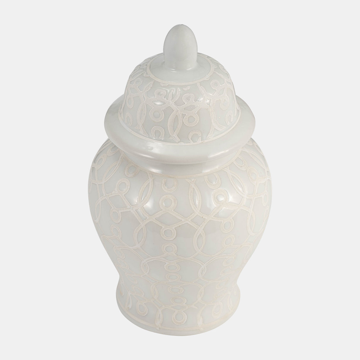 10" Temple Jar, Ivory from Sagebrook Home - Luna Furniture