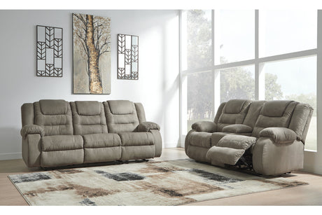 McCade Cobblestone Reclining Sofa and Loveseat -  Ashley - Luna Furniture