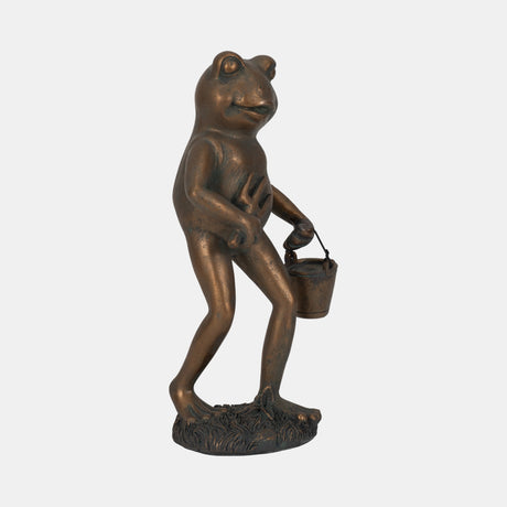 11" Gardening Frog, Bronze from Sagebrook Home - Luna Furniture