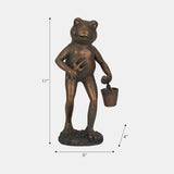 11" Gardening Frog, Bronze from Sagebrook Home - Luna Furniture