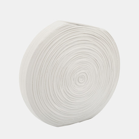 11"h Oval Swirled Vase, White from Sagebrook Home - Luna Furniture