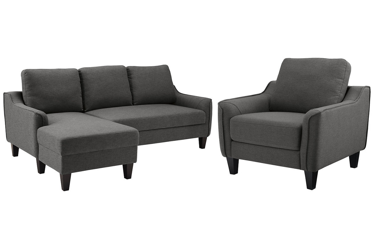 Jarreau Gray Sofa Chaise Sleeper and Chair -  Ashley - Luna Furniture