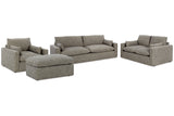 Dramatic Granite Sofa, Loveseat, Oversized Chair and Ottoman -  Ashley - Luna Furniture