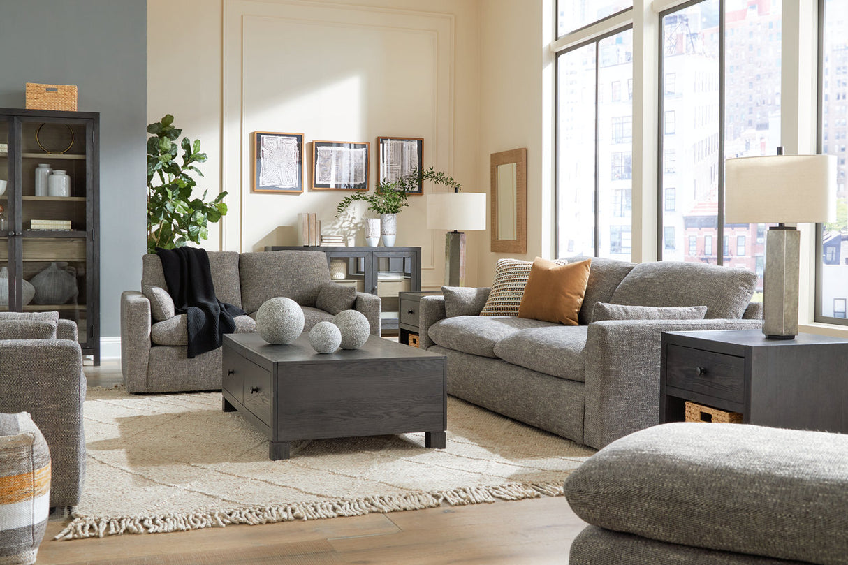 Dramatic Granite Sofa, Loveseat, Oversized Chair and Ottoman -  Ashley - Luna Furniture