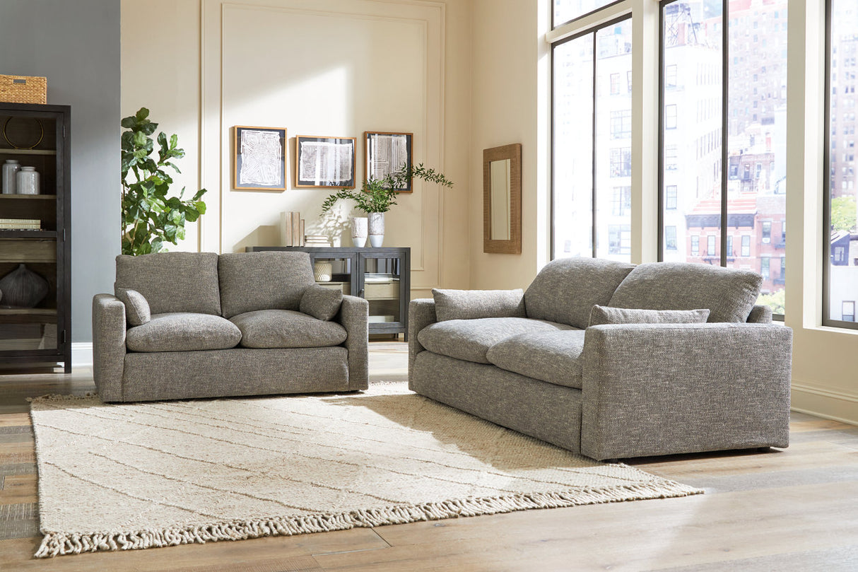 Dramatic Granite Sofa, Loveseat, Oversized Chair and Ottoman -  Ashley - Luna Furniture