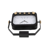 12" Footed Clock With Handle, Black/gold from Sagebrook Home - Luna Furniture