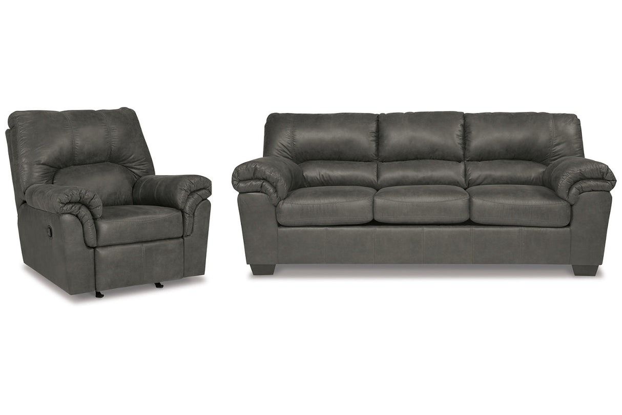 Bladen Slate Sofa and Recliner -  Ashley - Luna Furniture