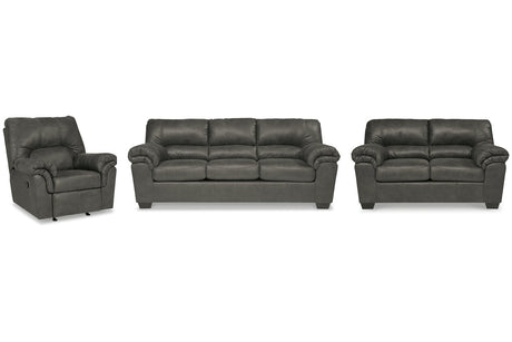 Bladen Slate Sofa, Loveseat and Recliner -  Ashley - Luna Furniture