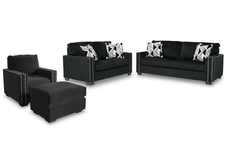 Gleston Onyx Sofa, Loveseat, Chair, and Ottoman -  Ashley - Luna Furniture