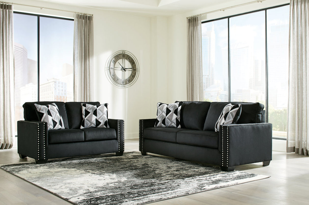 Gleston Onyx Sofa, Loveseat, Chair, and Ottoman -  Ashley - Luna Furniture