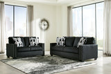 Gleston Onyx Sofa, Loveseat, Chair, and Ottoman -  Ashley - Luna Furniture