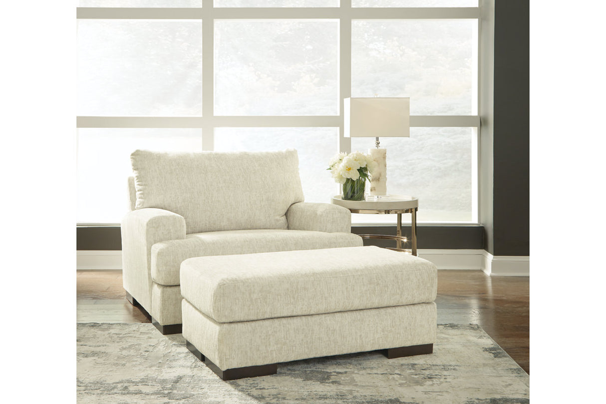 Caretti Parchment Sofa, Chair and Ottoman from Ashley - Luna Furniture