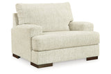 Caretti Parchment Oversized Chair and Ottoman from Ashley - Luna Furniture