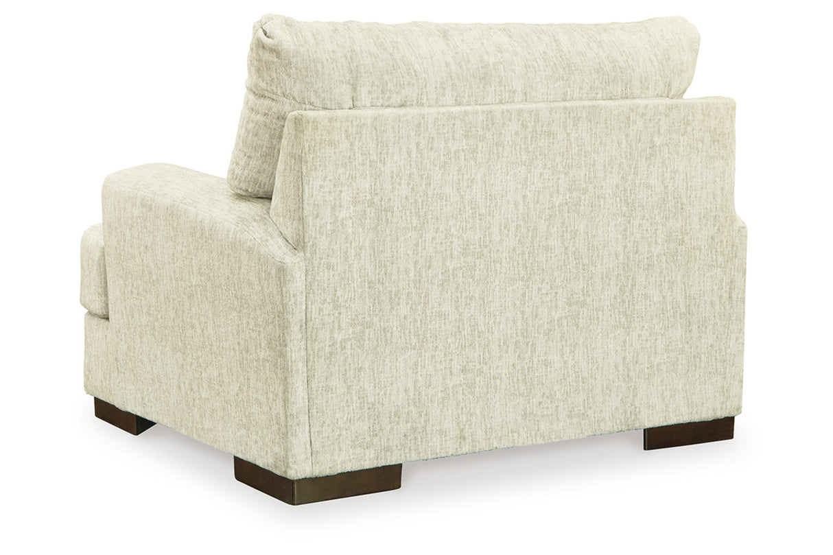 Caretti Parchment Oversized Chair and Ottoman from Ashley - Luna Furniture