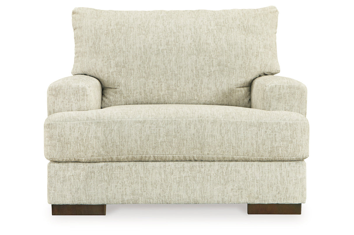 Caretti Parchment Oversized Chair and Ottoman from Ashley - Luna Furniture