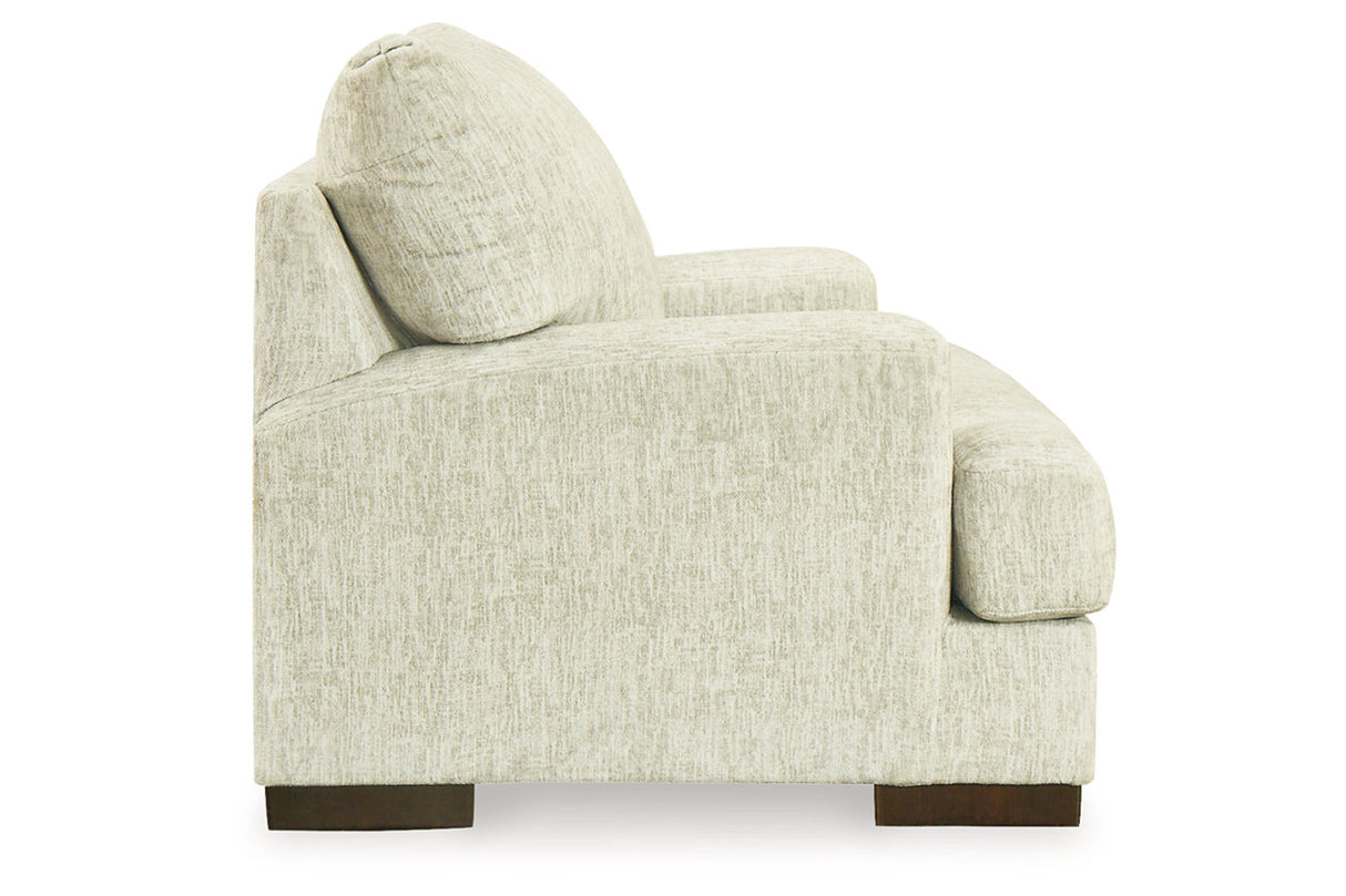 Caretti Parchment Oversized Chair and Ottoman from Ashley - Luna Furniture