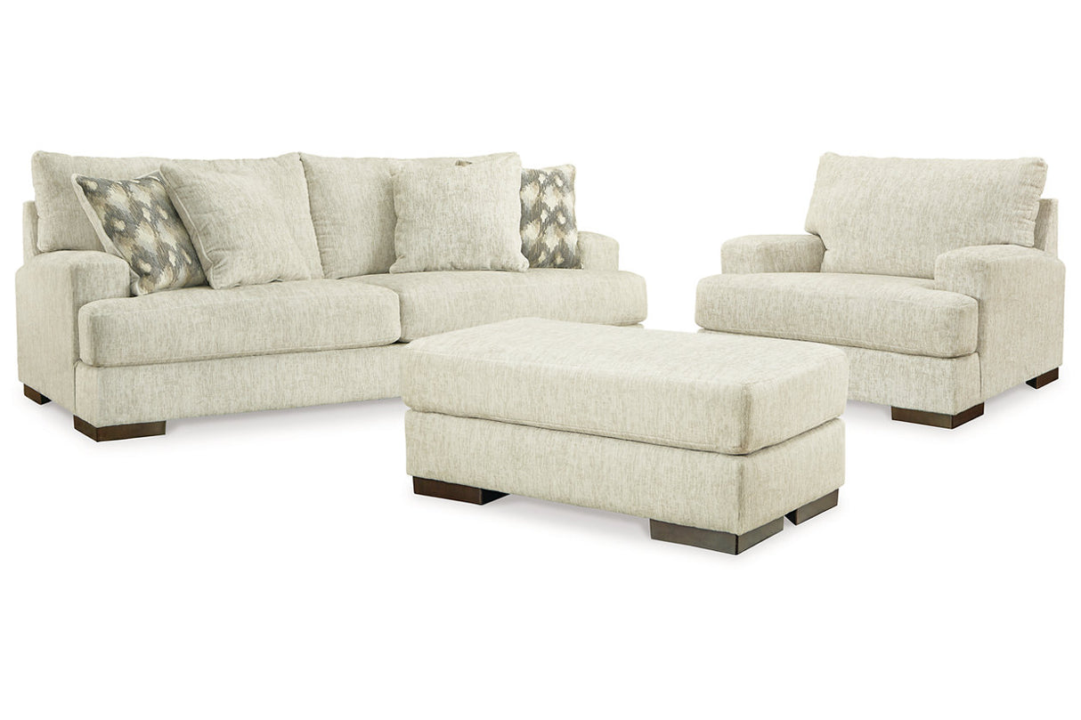 Caretti Parchment Sofa, Chair and Ottoman from Ashley - Luna Furniture