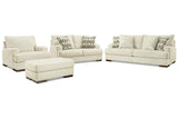 Caretti Parchment Sofa, Loveseat, Oversized Chair and Ottoman from Ashley - Luna Furniture