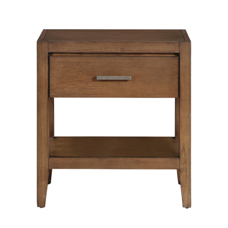 Evans Wire Brushed Light Brown Nightstand from Homelegance - Luna Furniture