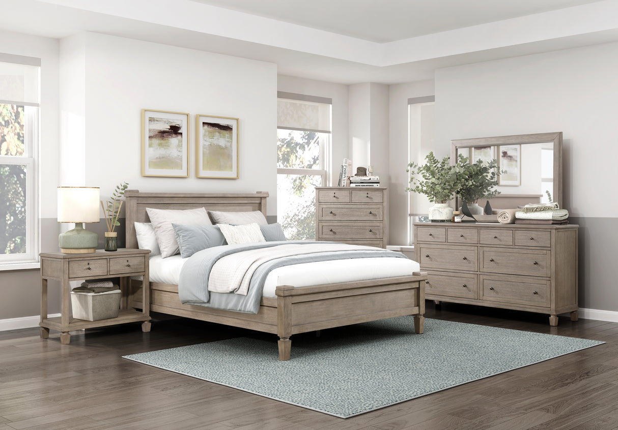 Marceline Gray Oak Eastern King Canopy Platform Bed from Homelegance - Luna Furniture