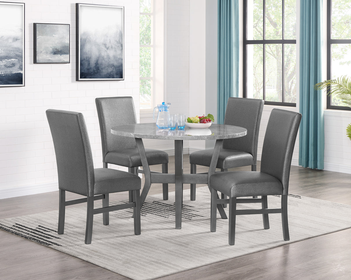 Judson Glitter Gray 5-Piece Dining Set -  Crown Mark - Luna Furniture