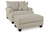 Asanti Fog Oversized Chair and Ottoman from Ashley - Luna Furniture