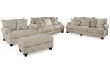 Asanti Fog Sofa, Loveseat, Oversized Chair and Ottoman from Ashley - Luna Furniture