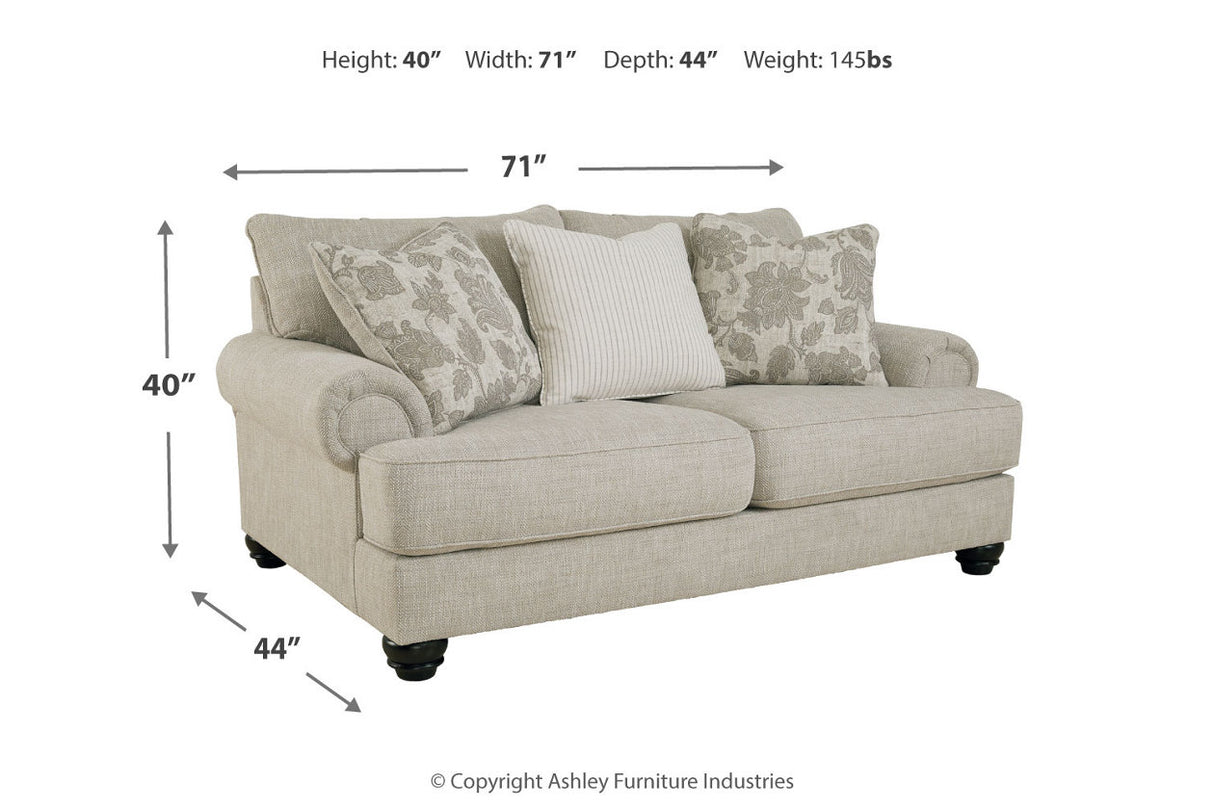 Asanti Fog Sofa, Loveseat and Ottoman from Ashley - Luna Furniture