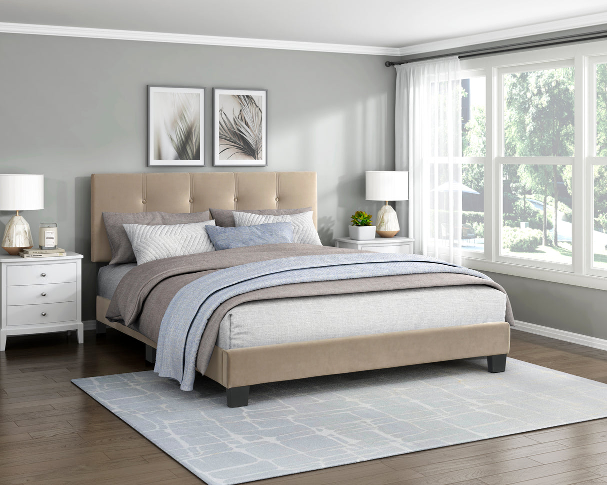 Bari Brown Queen Platform Bed from Homelegance - Luna Furniture