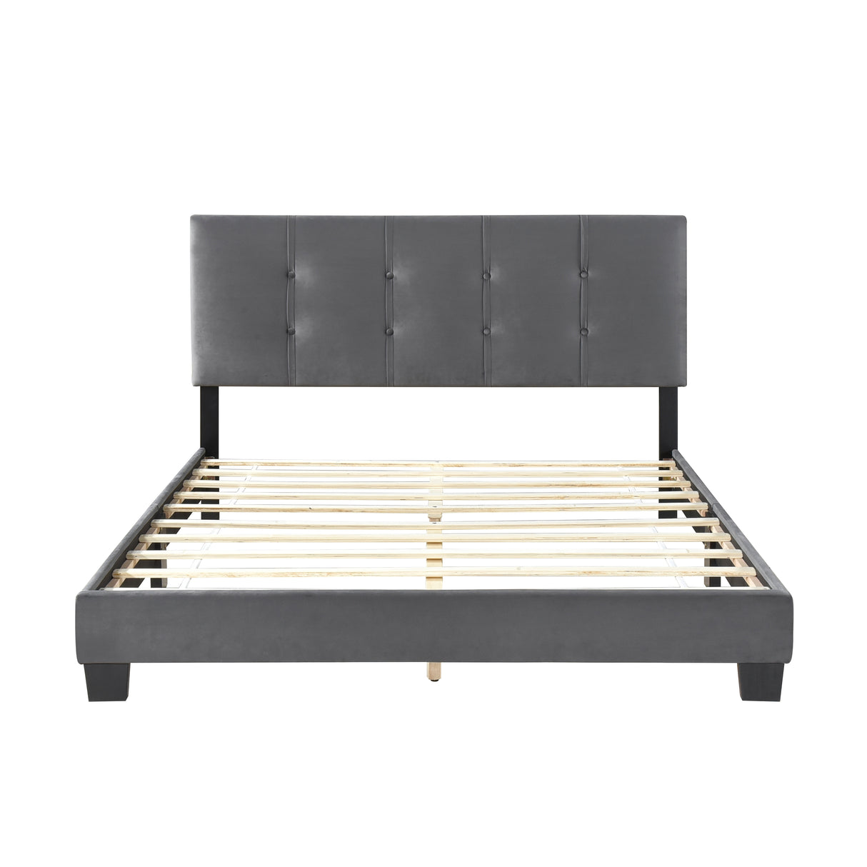 Bari Dark Gray Queen Platform Bed from Homelegance - Luna Furniture