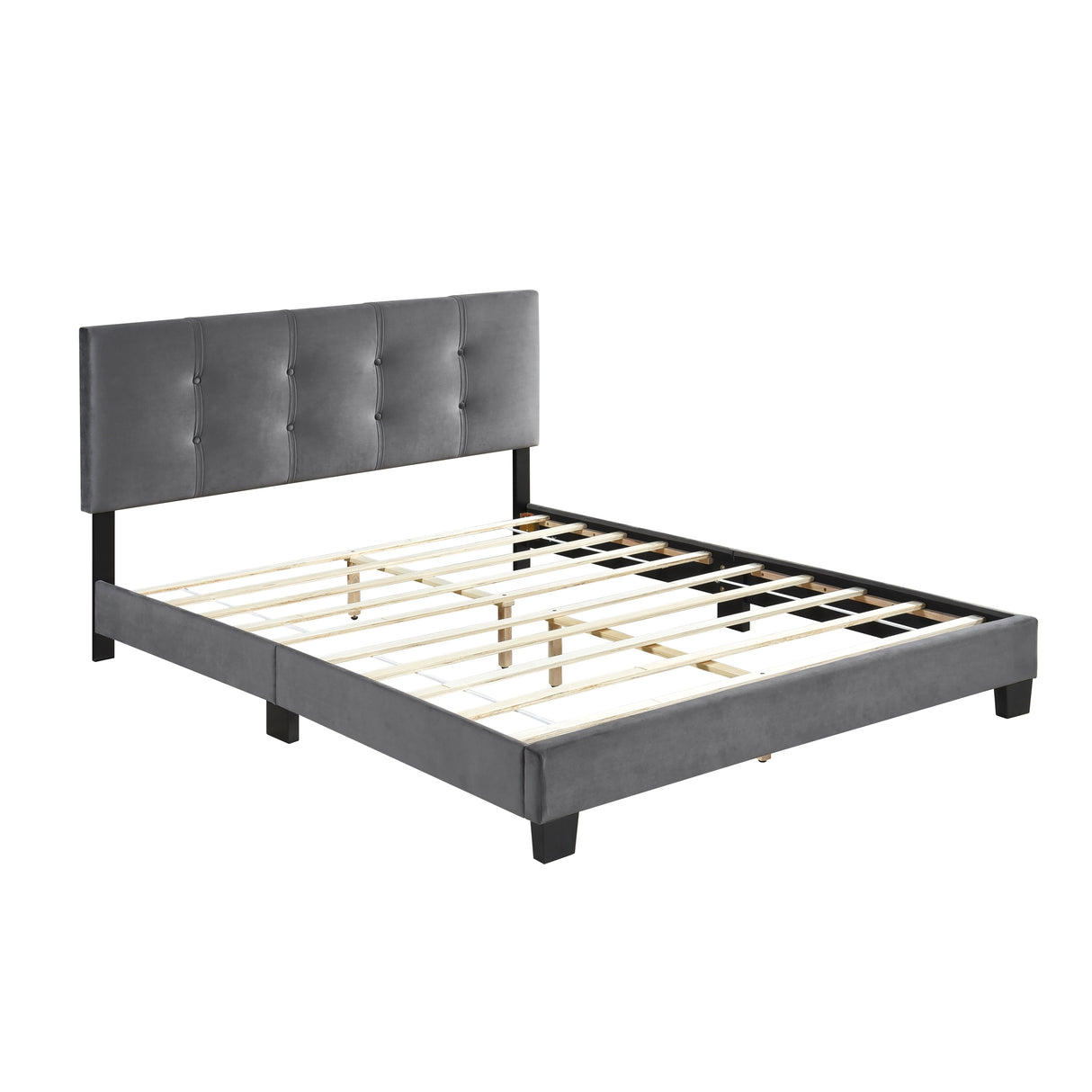 Bari Dark Gray Queen Platform Bed from Homelegance - Luna Furniture