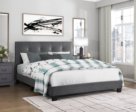 Bari Dark Gray Queen Platform Bed from Homelegance - Luna Furniture