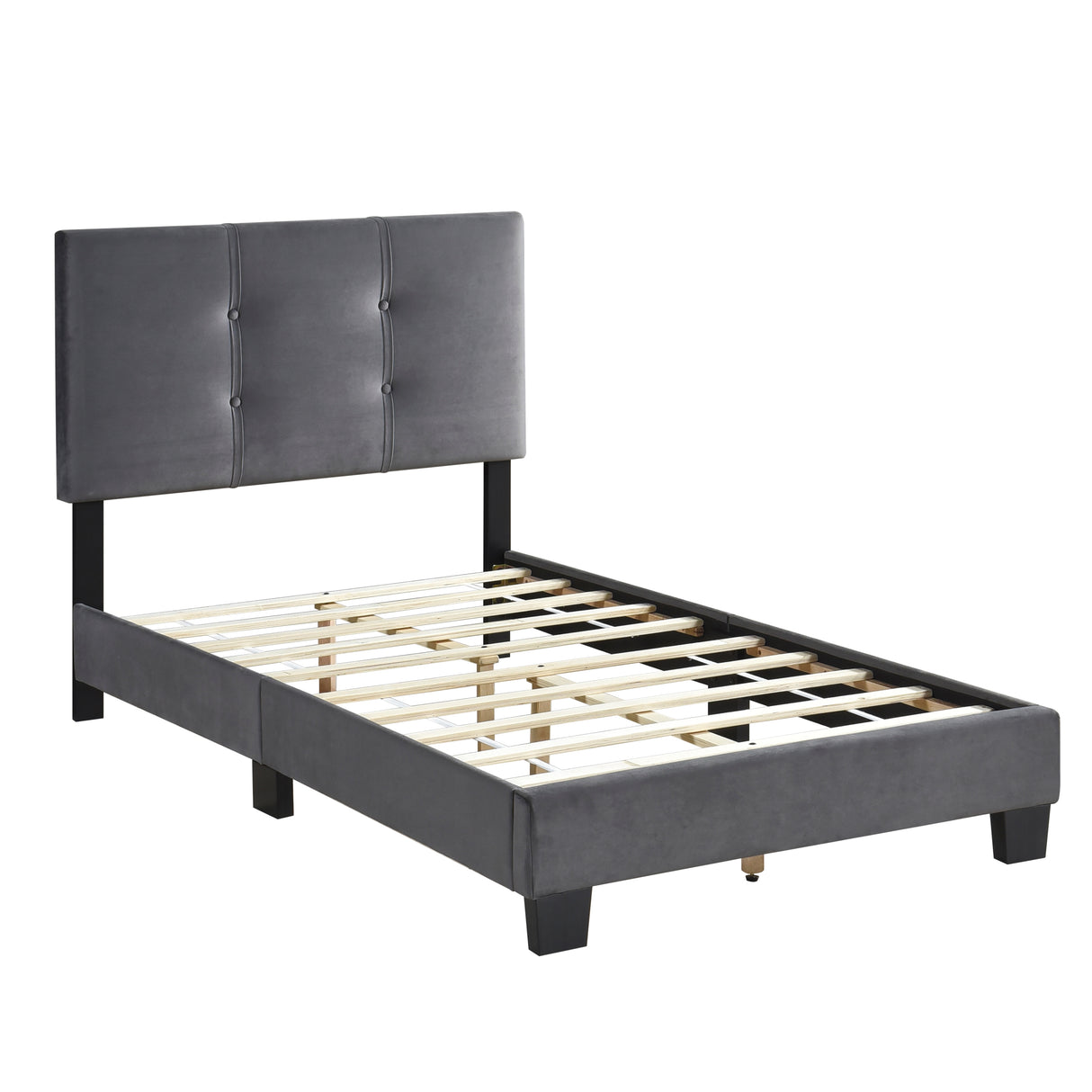 Bari Dark Gray Twin Platform Bed from Homelegance - Luna Furniture