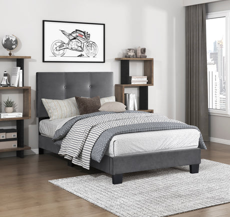 Bari Dark Gray Twin Platform Bed from Homelegance - Luna Furniture