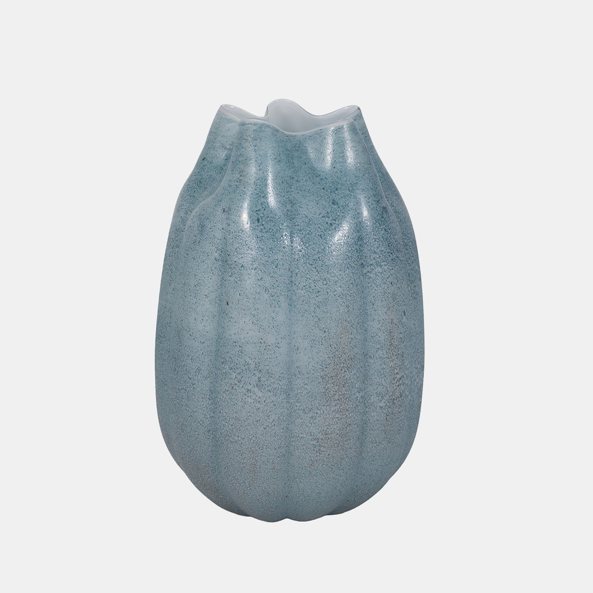 14" Glass Sea Urchin Vase, Blue from Sagebrook Home - Luna Furniture