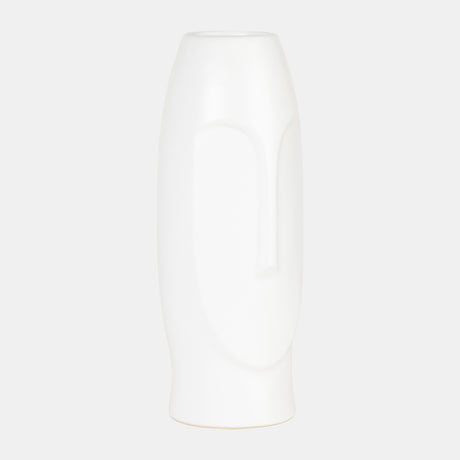 14"h Face Vase, White from Sagebrook Home - Luna Furniture