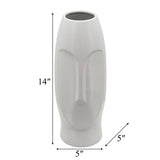 14"h Face Vase, White from Sagebrook Home - Luna Furniture