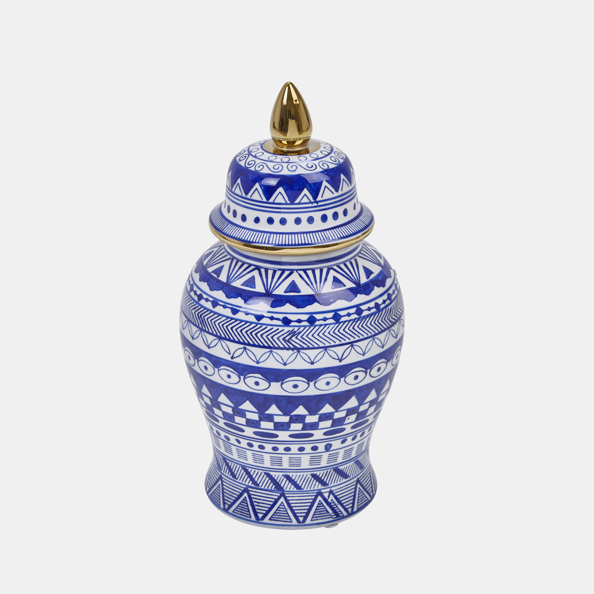 14" White/blue Temple Jar - VC10467-01